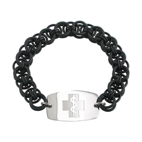 Helm Bracelet - Large Emblem - No Clasp - Black & Black