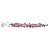 NEW! Frosted Ice Bracelet - Small Emblem - Watermelon & Silver Ice - Lobster or Safety Clasp