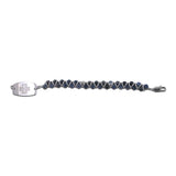 NEW! Stone and Steel Bracelet - Large Emblem - Lobster Clasp - Sodalite